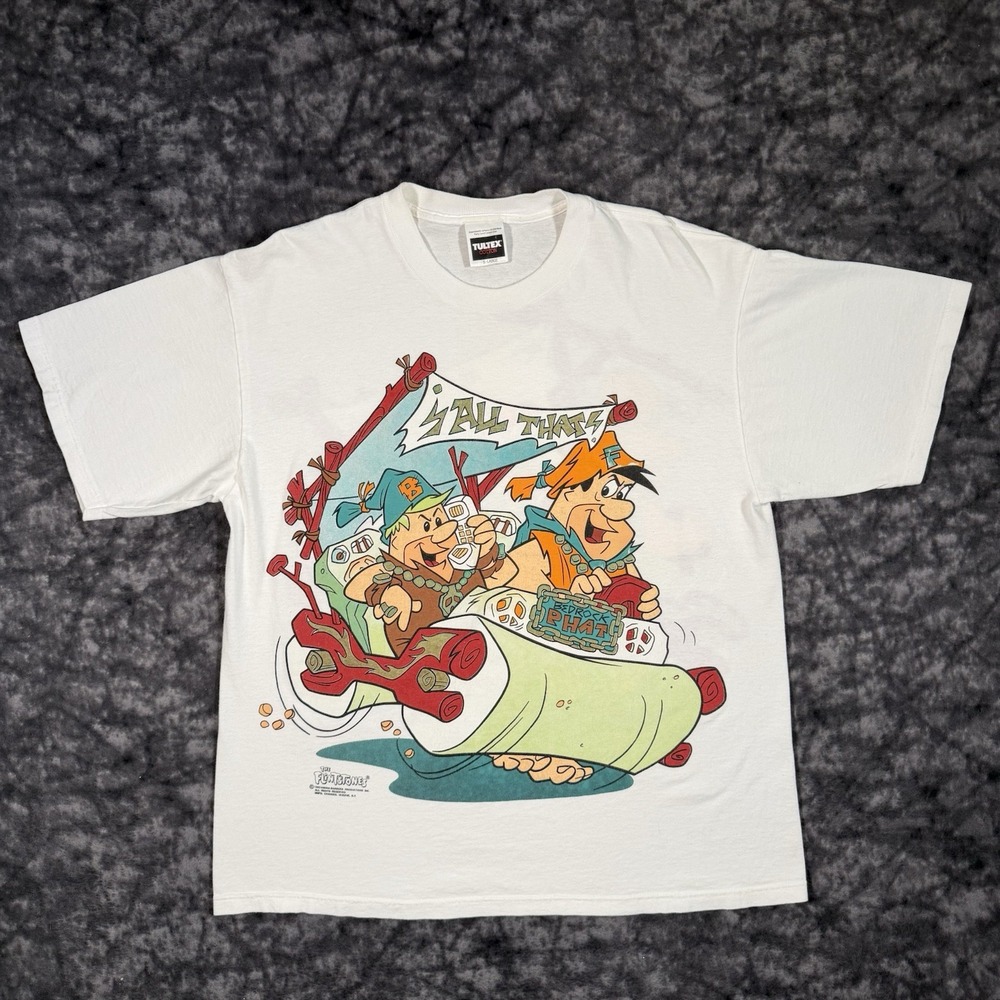 Vintage 1993 The Flintstones Fred Barney All That Phat TShirt XL Single Stitch